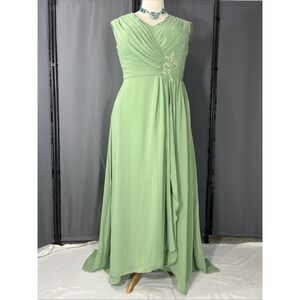 Green Chiffon Bridesmaid Gown Sz L 12 New Corset Prom Elegant Cocktail Evening J